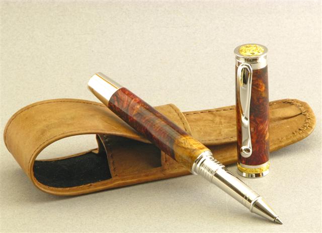 Helix Rollerball, Bolivian Rosewood burl.