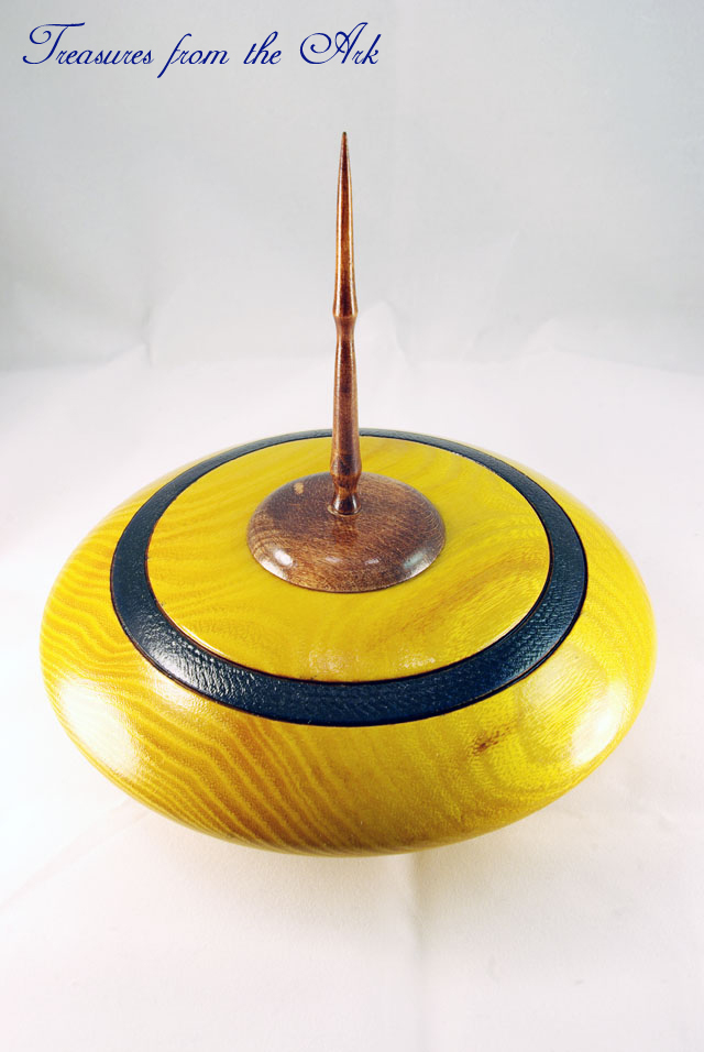 Hollow vessel in Ossage Orange and walnut lid