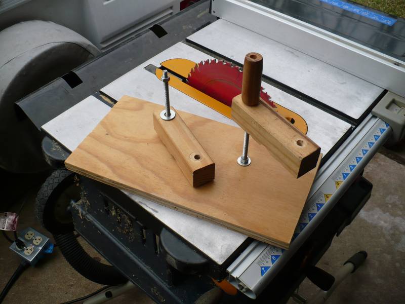 Homemade - rough wood holding jig