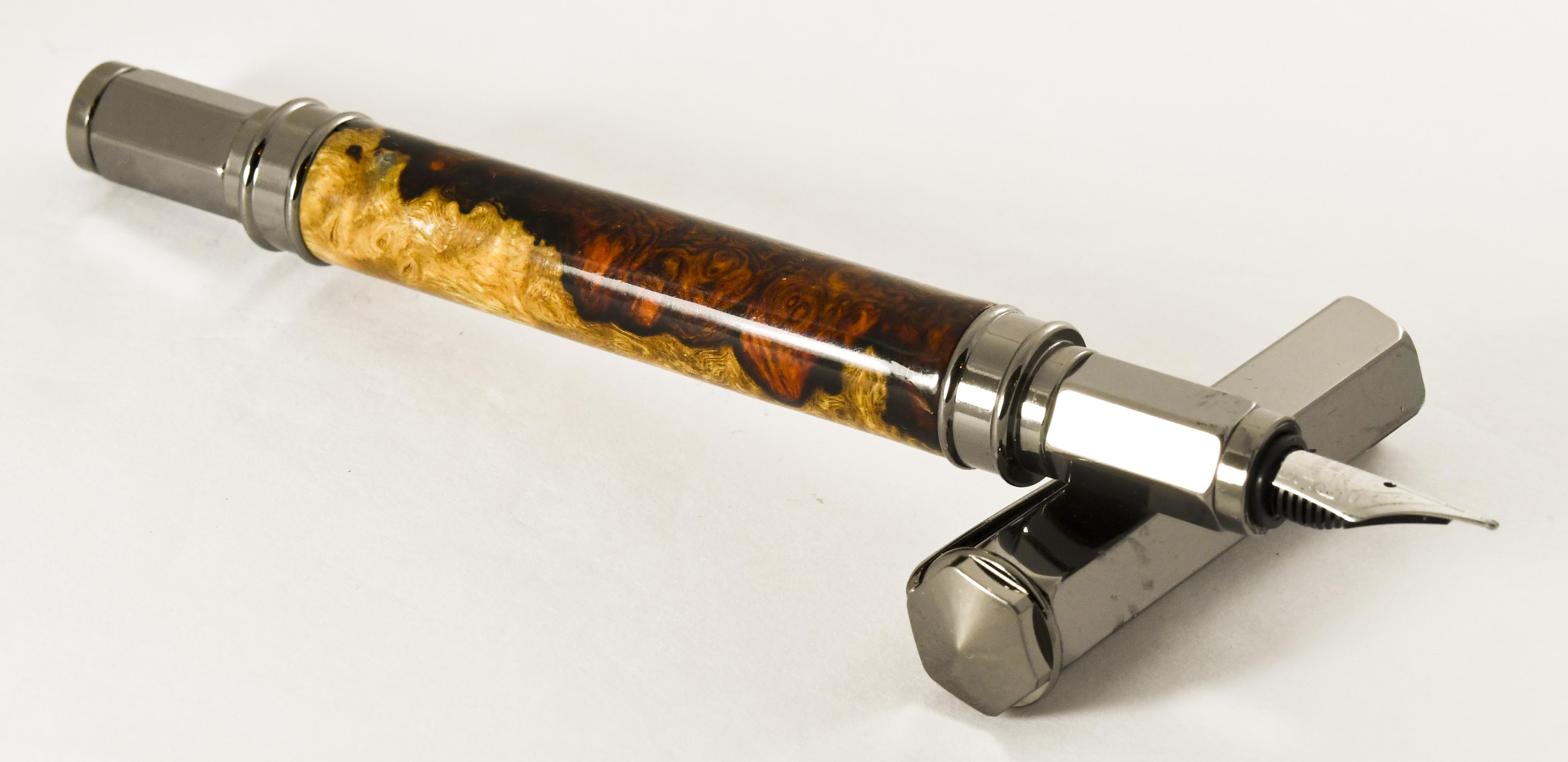 Honduran Rosewood Burl Vertex Fountain Pen