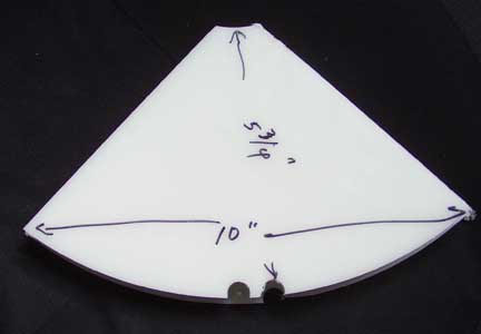 I" delrin pie shaped scrap