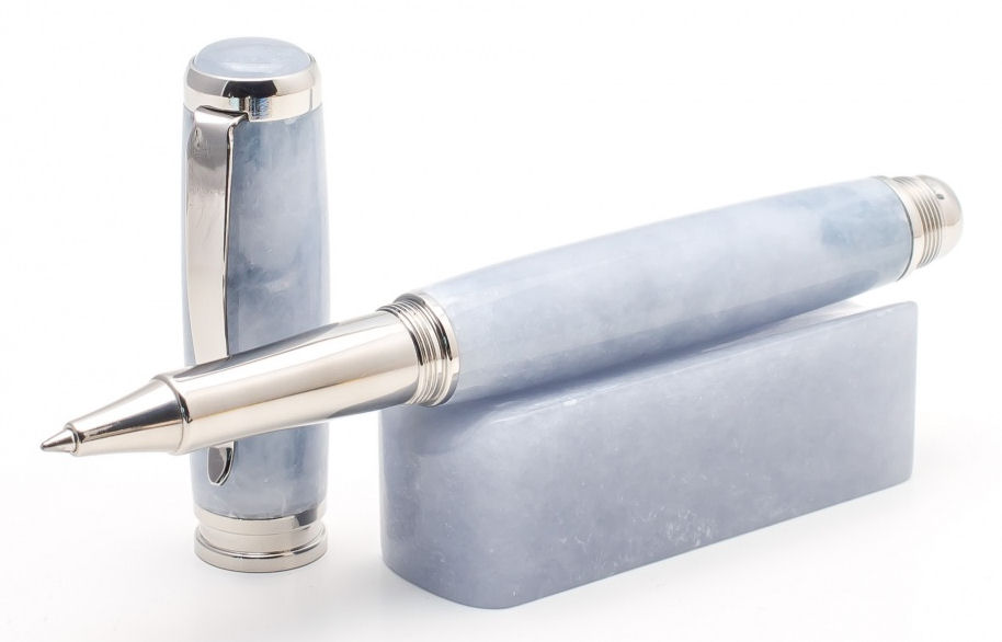 Ice Blue Italian Alabaster Rollerball