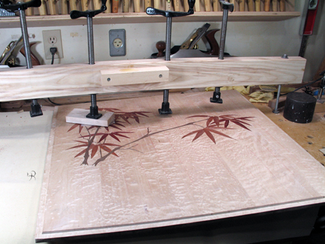 Inlaid Bed Panel in Press