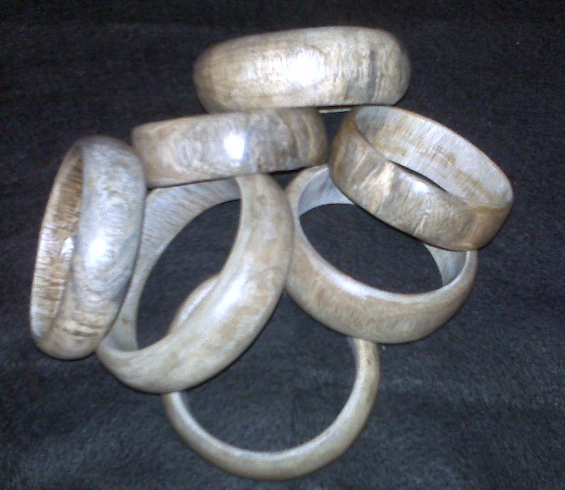 koa bangles hand ground