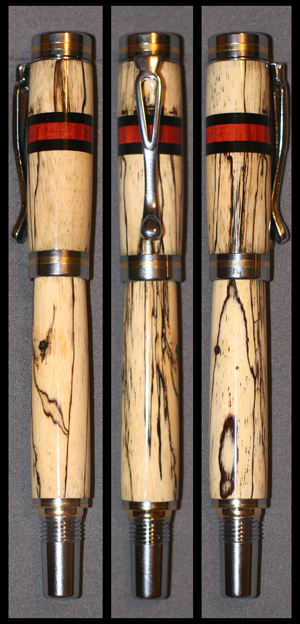 Kojent FP - Spalted Tamarind with a Feature Ring of Ebony/Redheart/Ebony