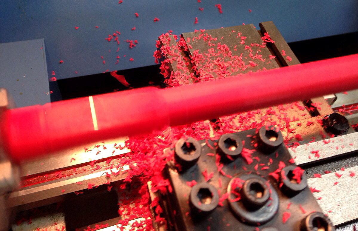 Lathe Turned Solid Red Rod