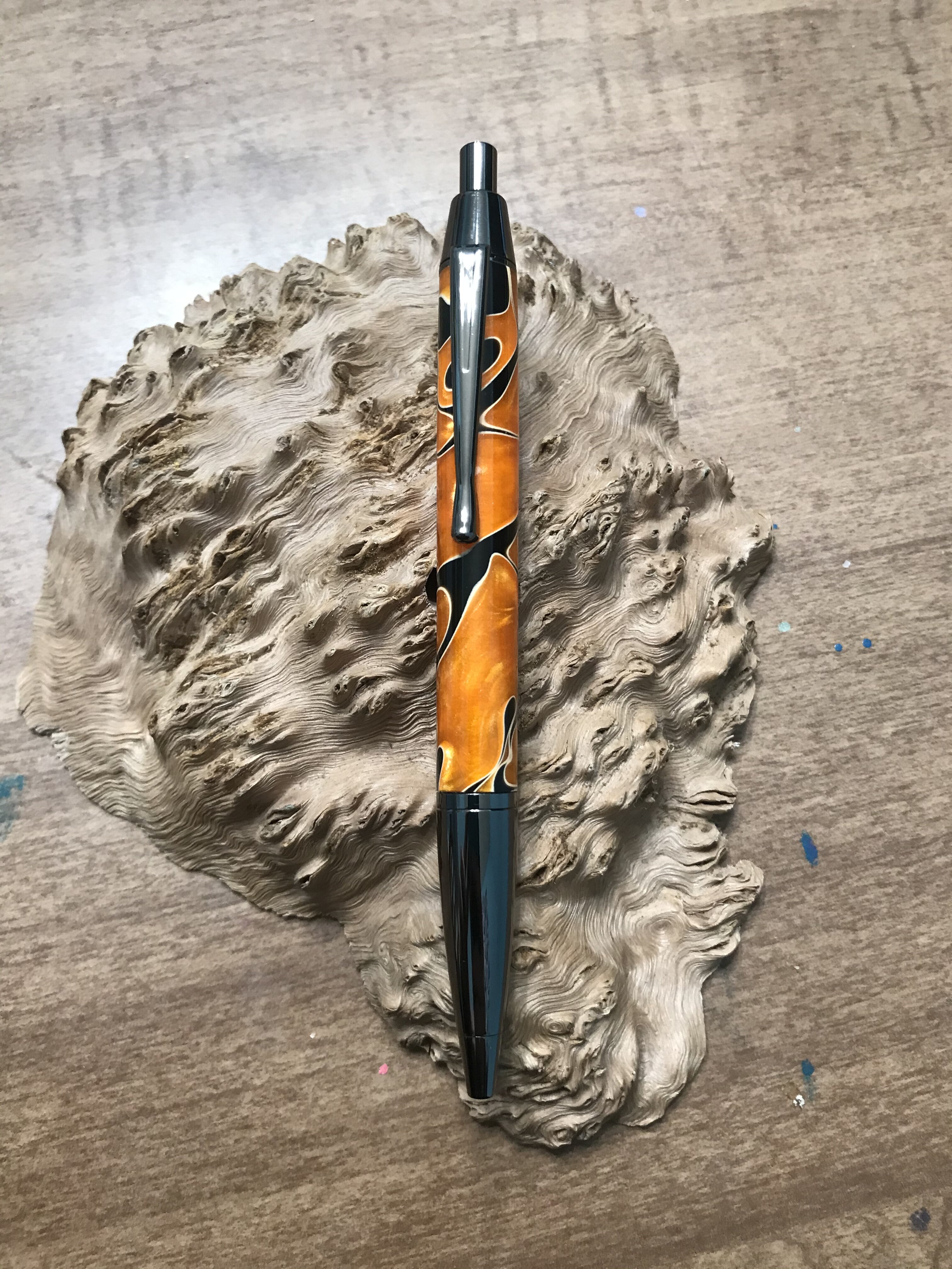 Lava Bright Classic blank on a Devin Gun Metal Click Pen