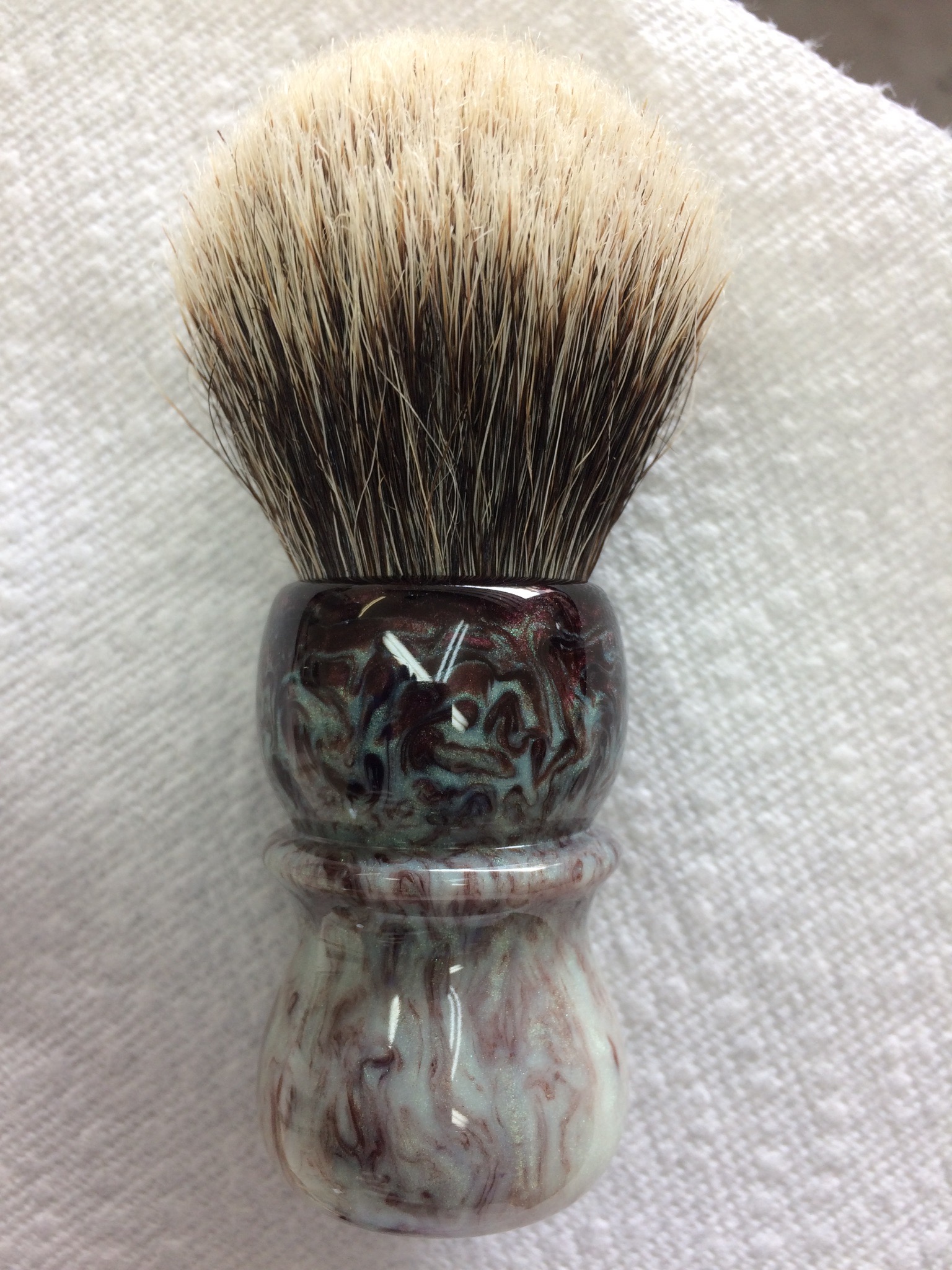 Light green & dark purple shaving brush