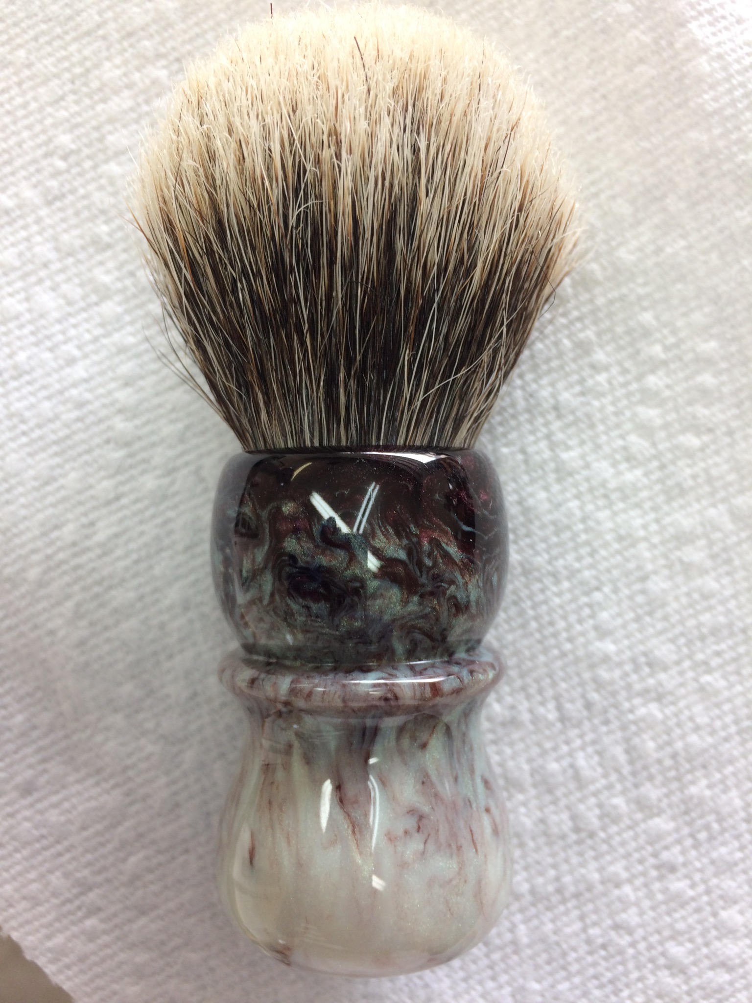 Light green & dark purple shaving brush