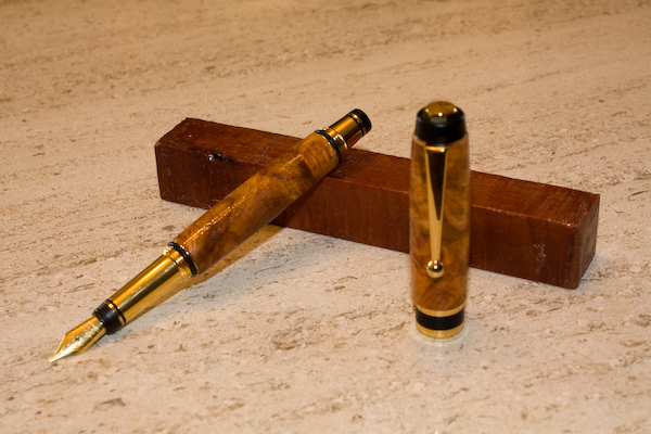 Madrone burl fountain pen