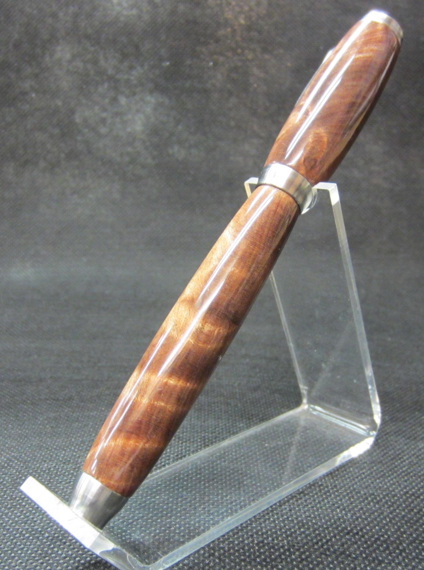 Marksman Nighthawk Brushed S.S. in Stablized Redwood Burl With WTF finish 2
