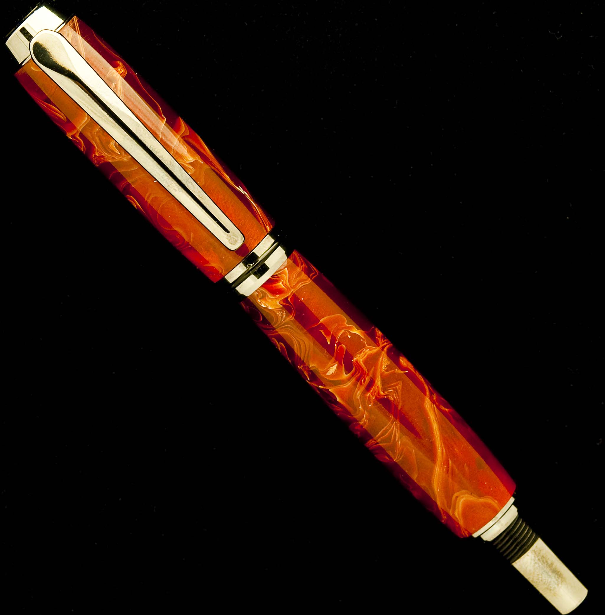 Mexican Agate on Black Titanium Navigator Rollerball