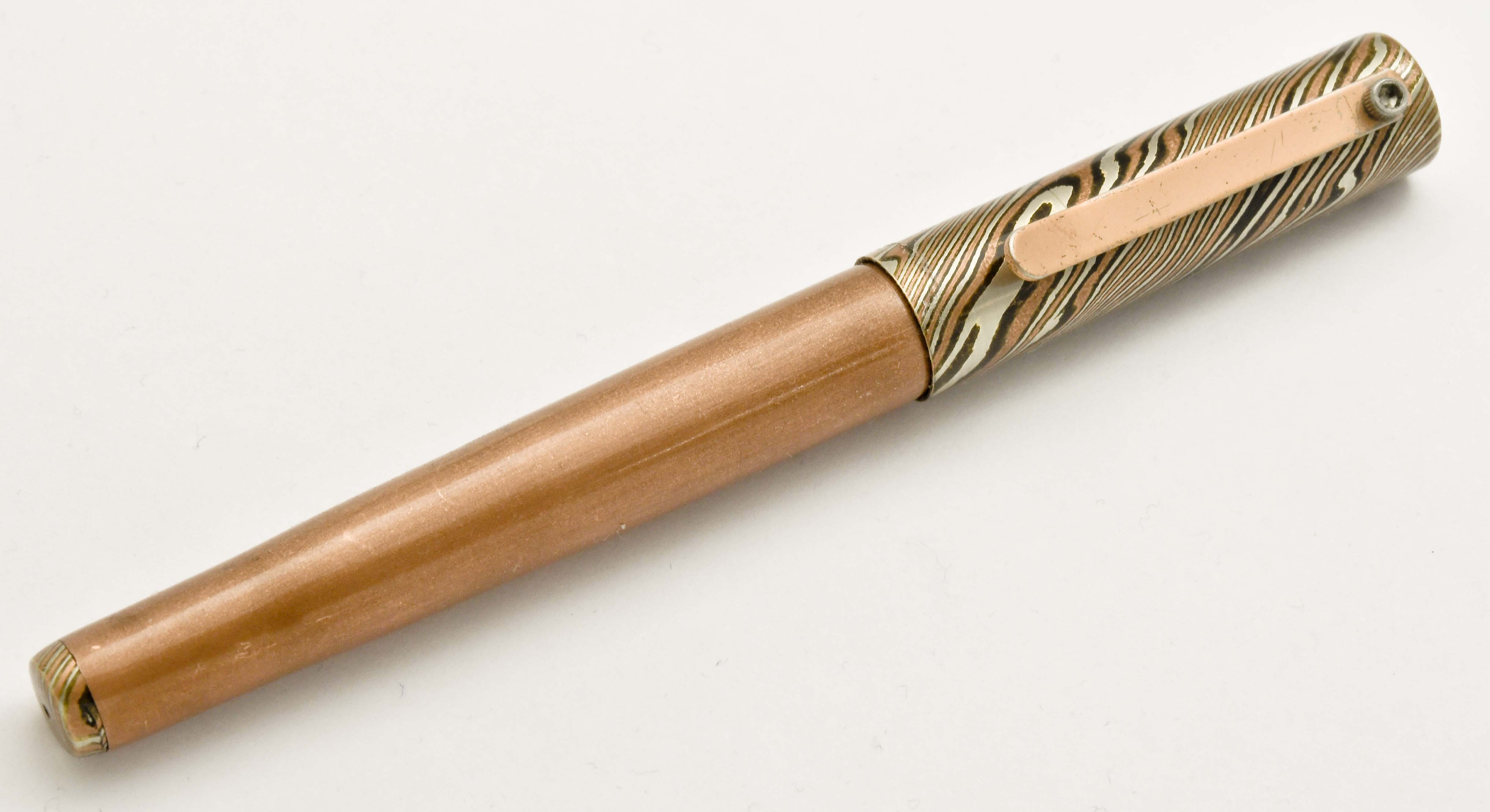 Mokume Gane and Copper Duo Kitless Fountain Pen