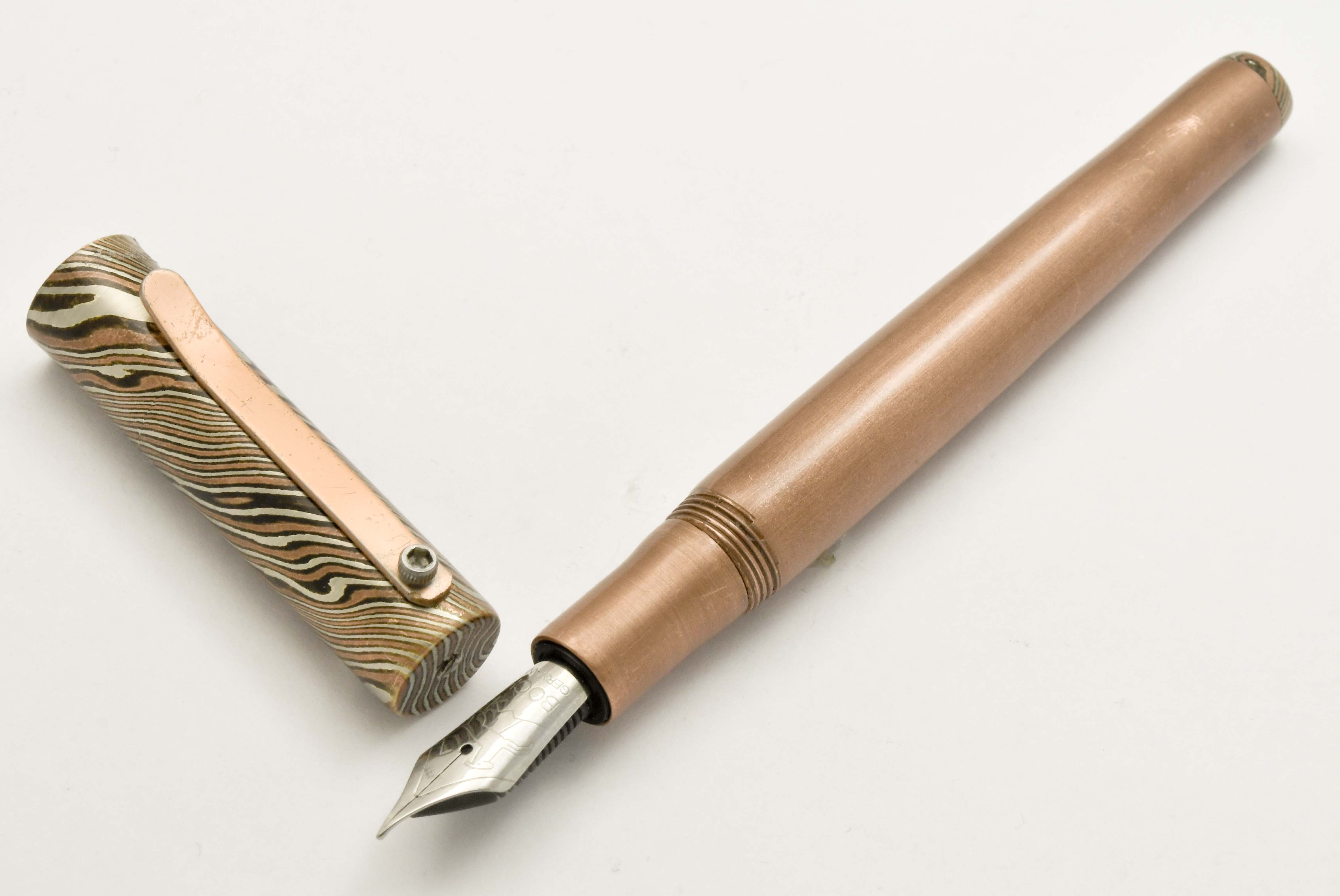 Mokume Gane and Copper Duo Kitless Fountain Pen