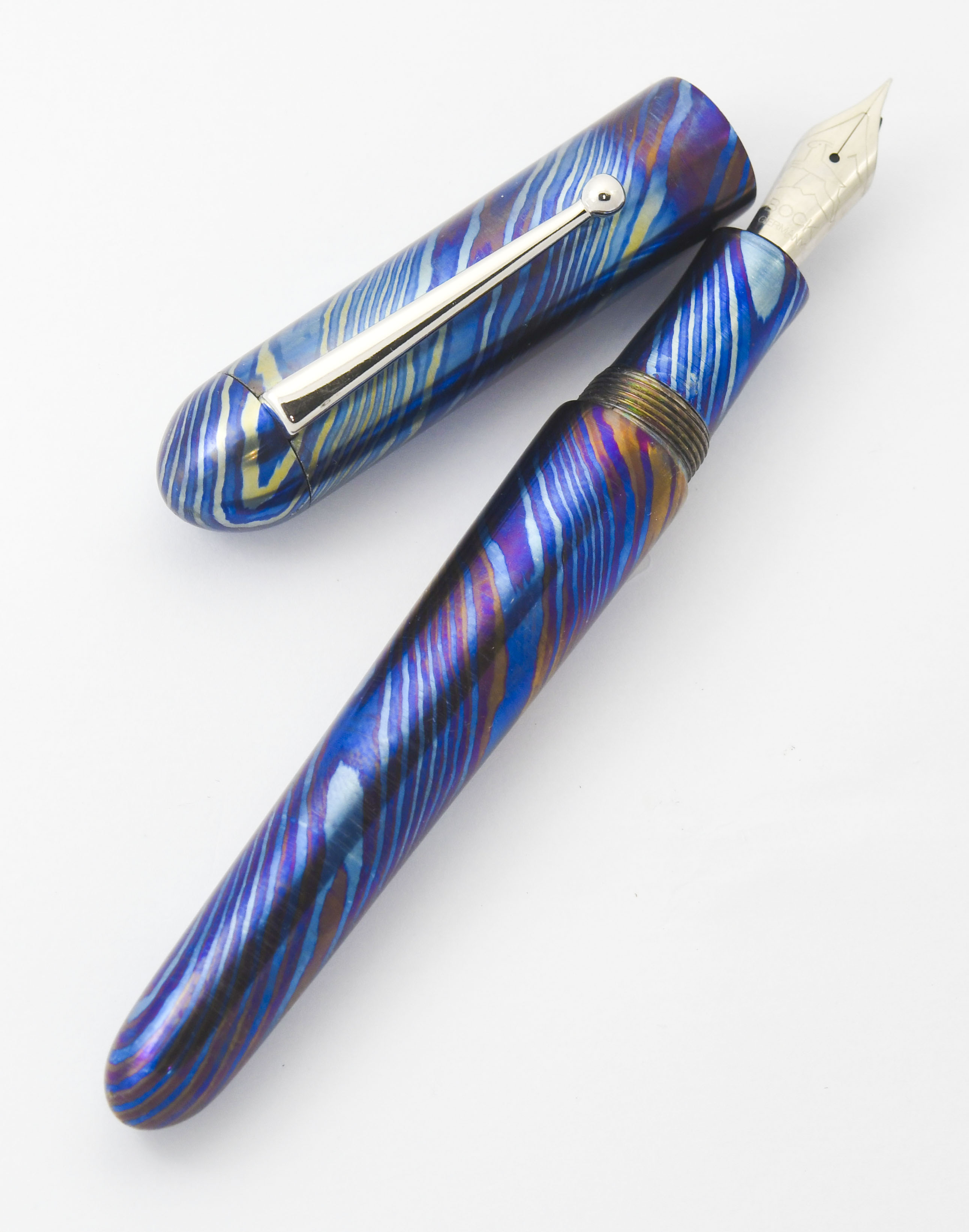 Mokume Titanium Zirconium Fountain Pen.JPG