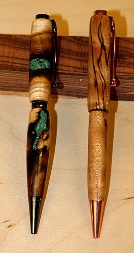 Mulberry and turquoise and spalted maple