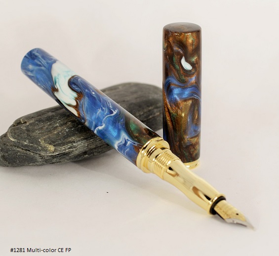 Multi color blank on a closed end fountain pen