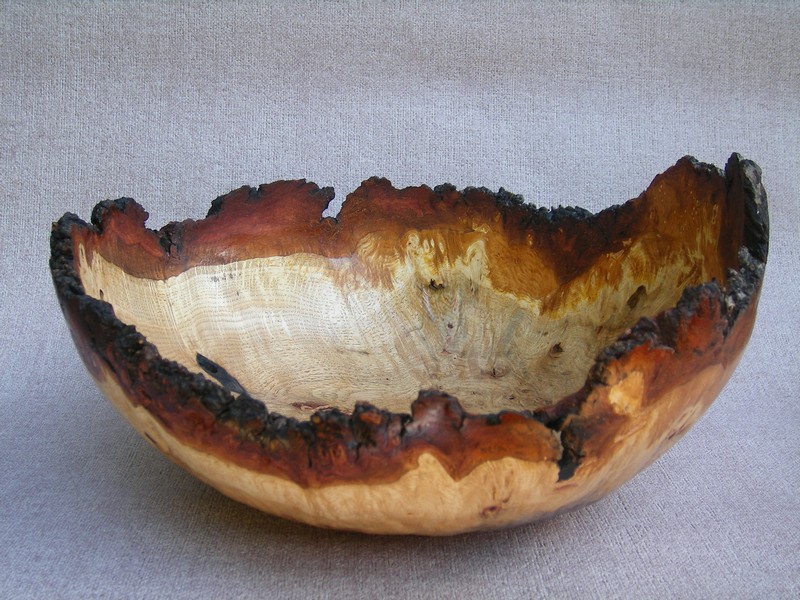 Natural edge burr Oak bowl
