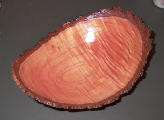 Natural edge curly Ash bowl