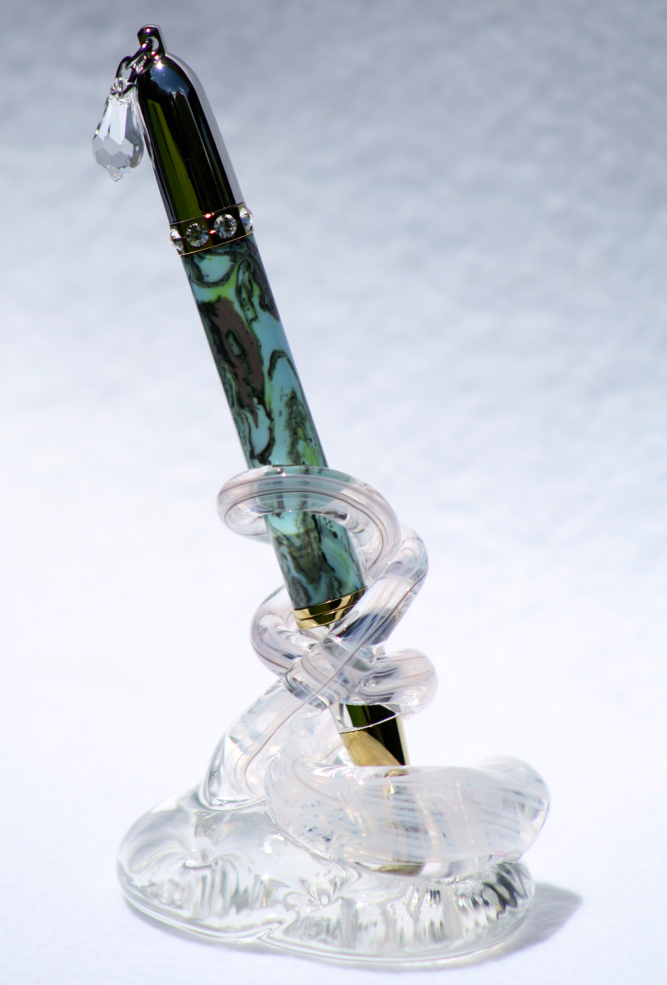 "Nebula" pen - w/Art Glass Holder.
