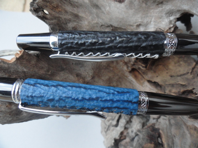 New pen in Crodolie and  shark Leather