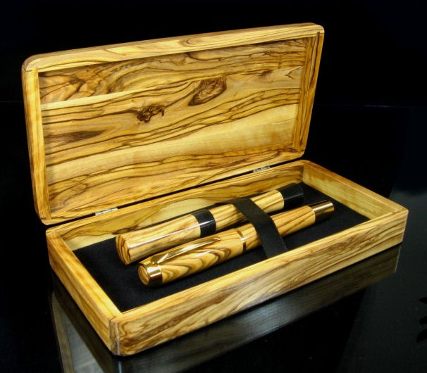 Olive Wood Pens with Matching Boxes