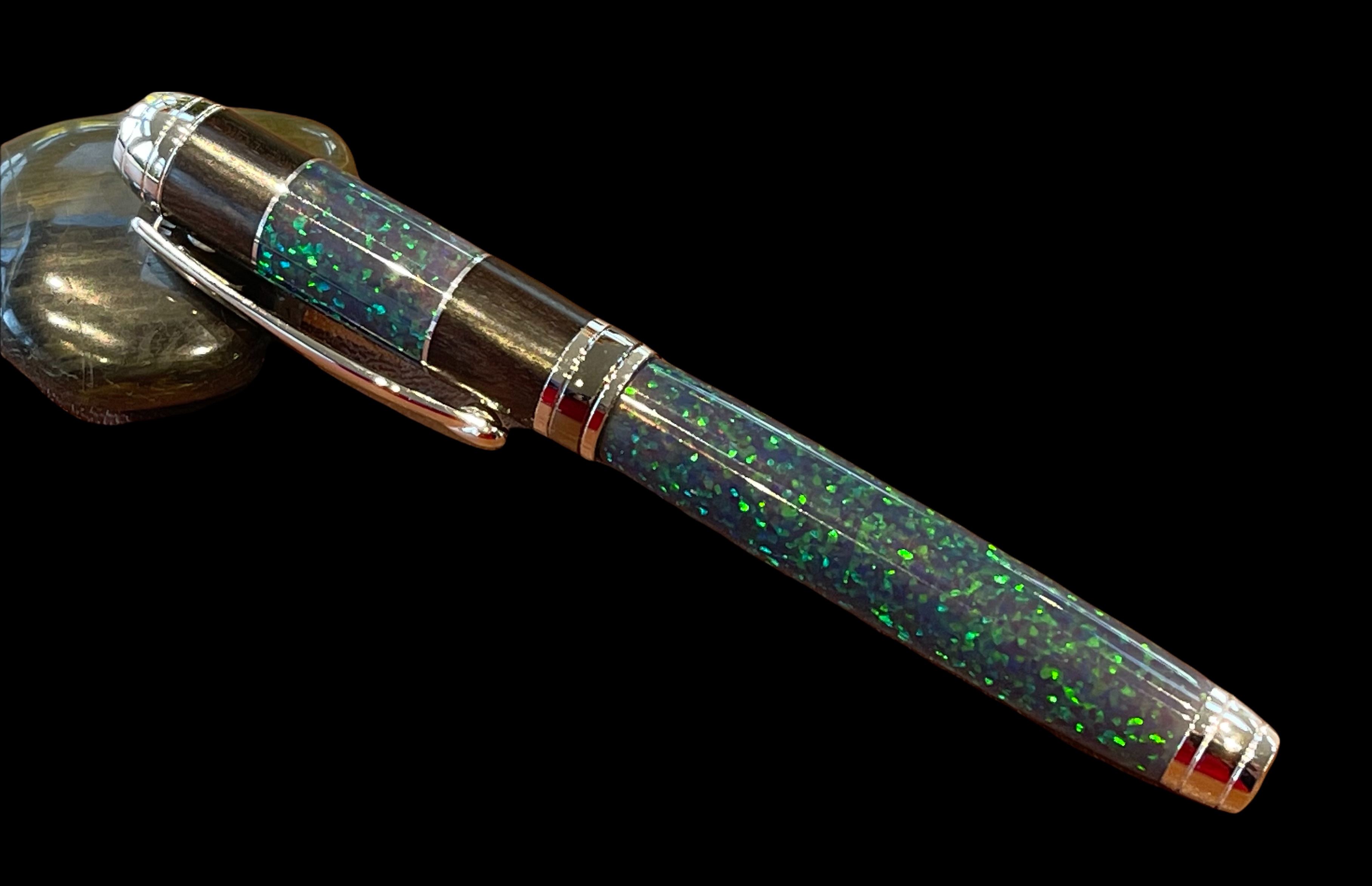 Opal and African Blackwood fountain pen