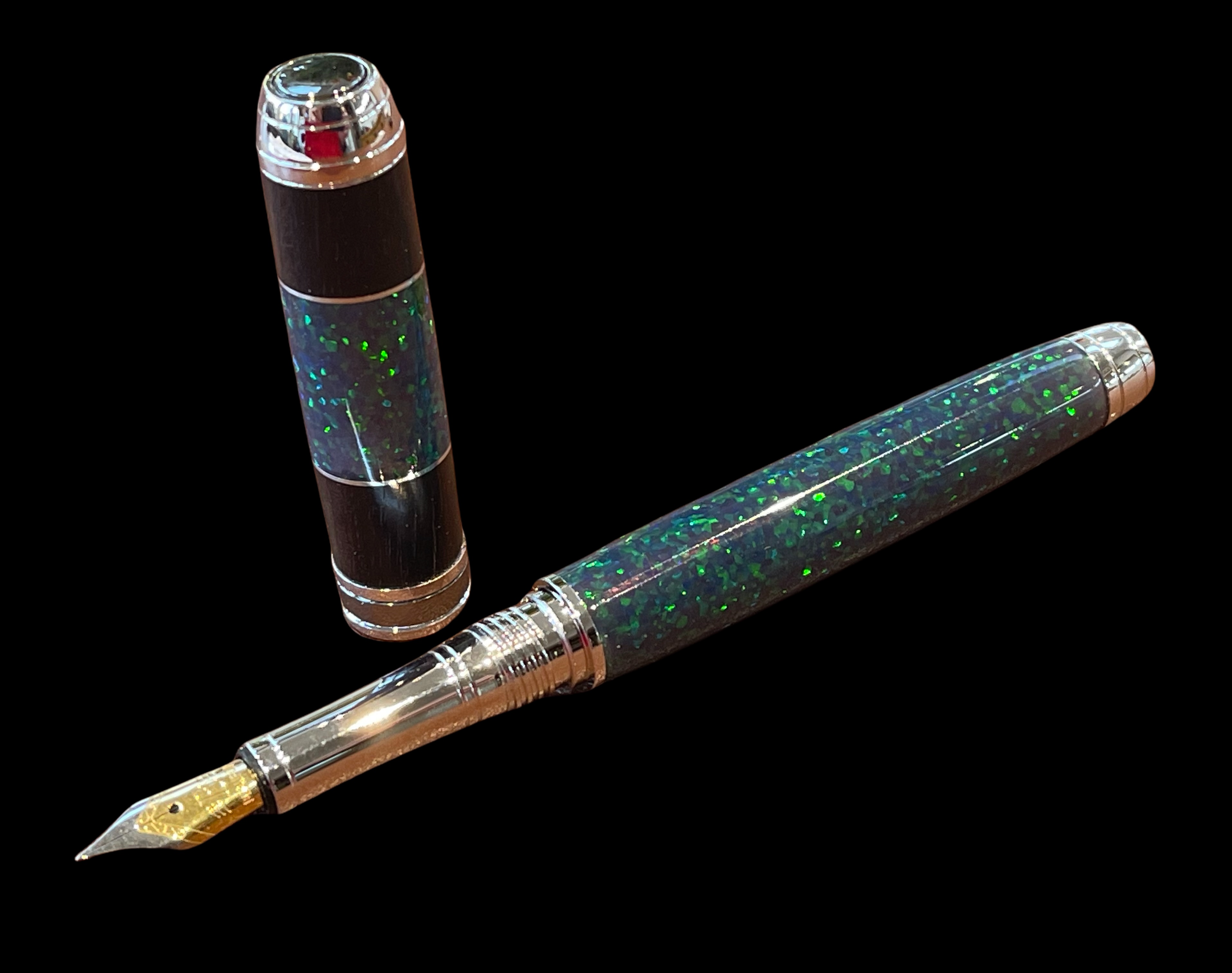 Opal and African Blackwood fountain pen