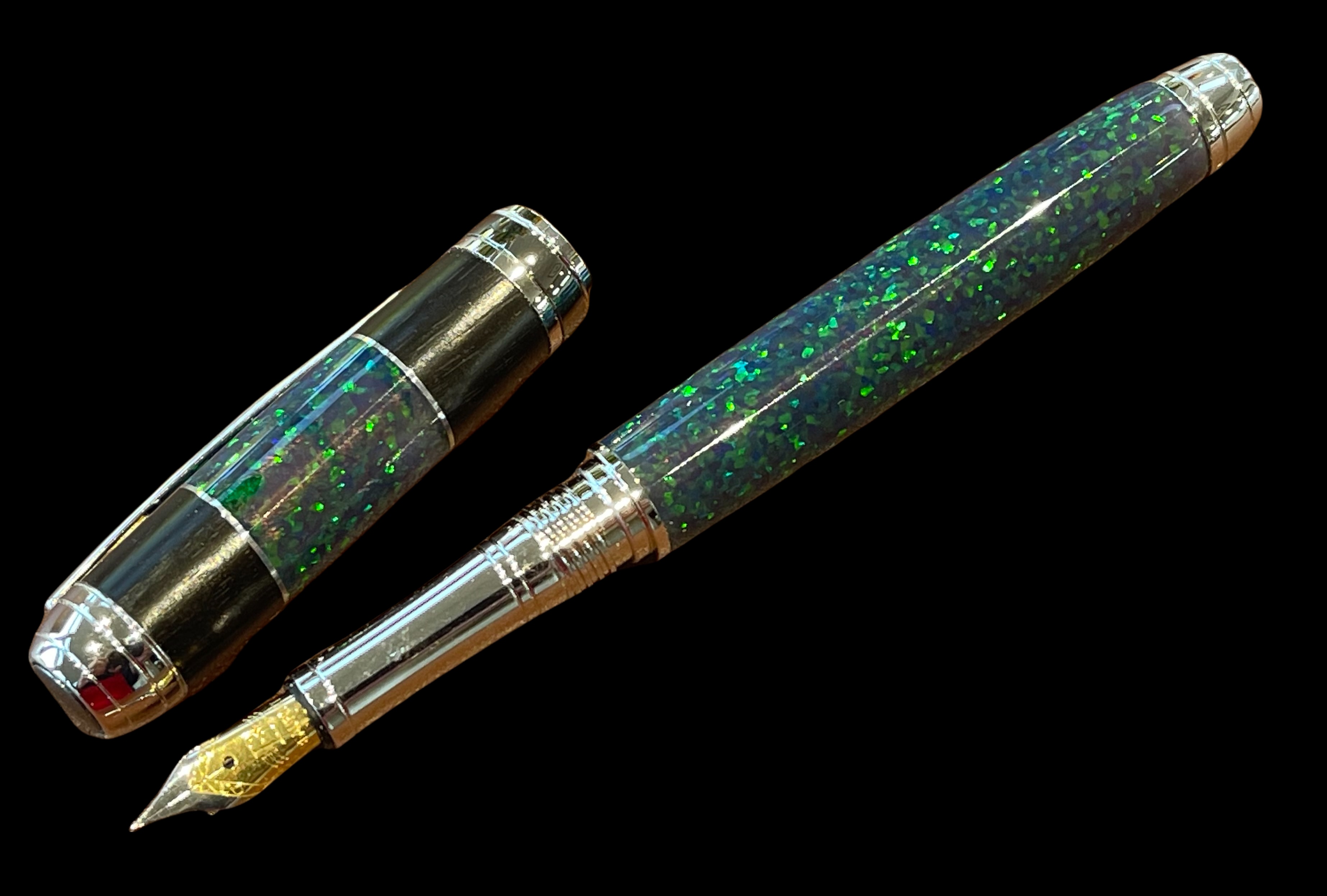 Opal and African Blackwood fountain pen