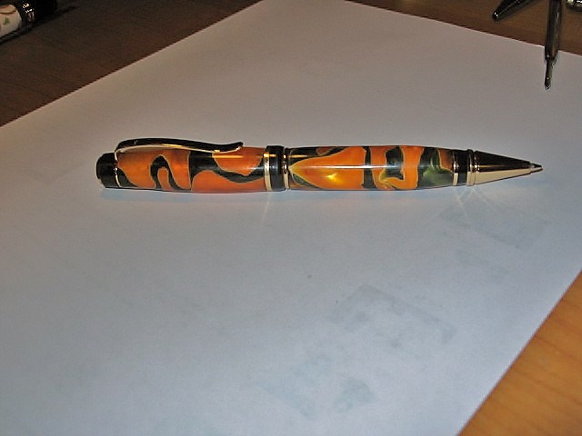Orange and Black Acrylic Cigar Pen