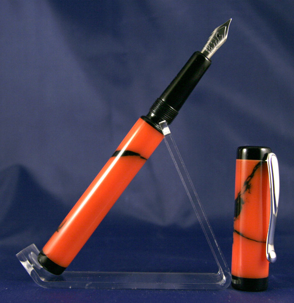 Orange Camo Marble Kitless Fountain Pen 2