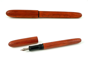 Padauk and ebonite fountain pen