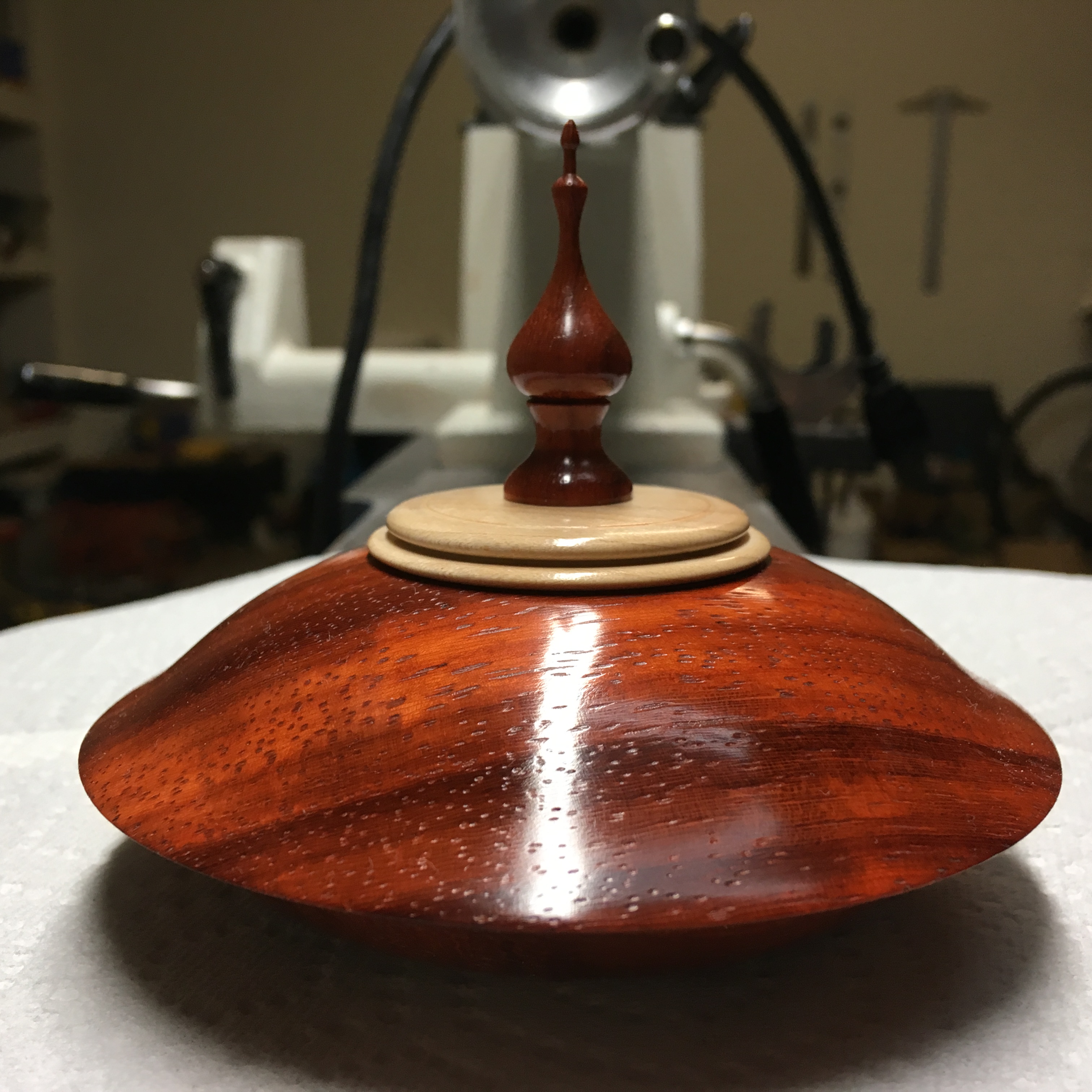 Padauk box w/maple lid