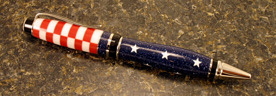 Patriotic Corian/Avonite Cigar with Segmentation & Inlay