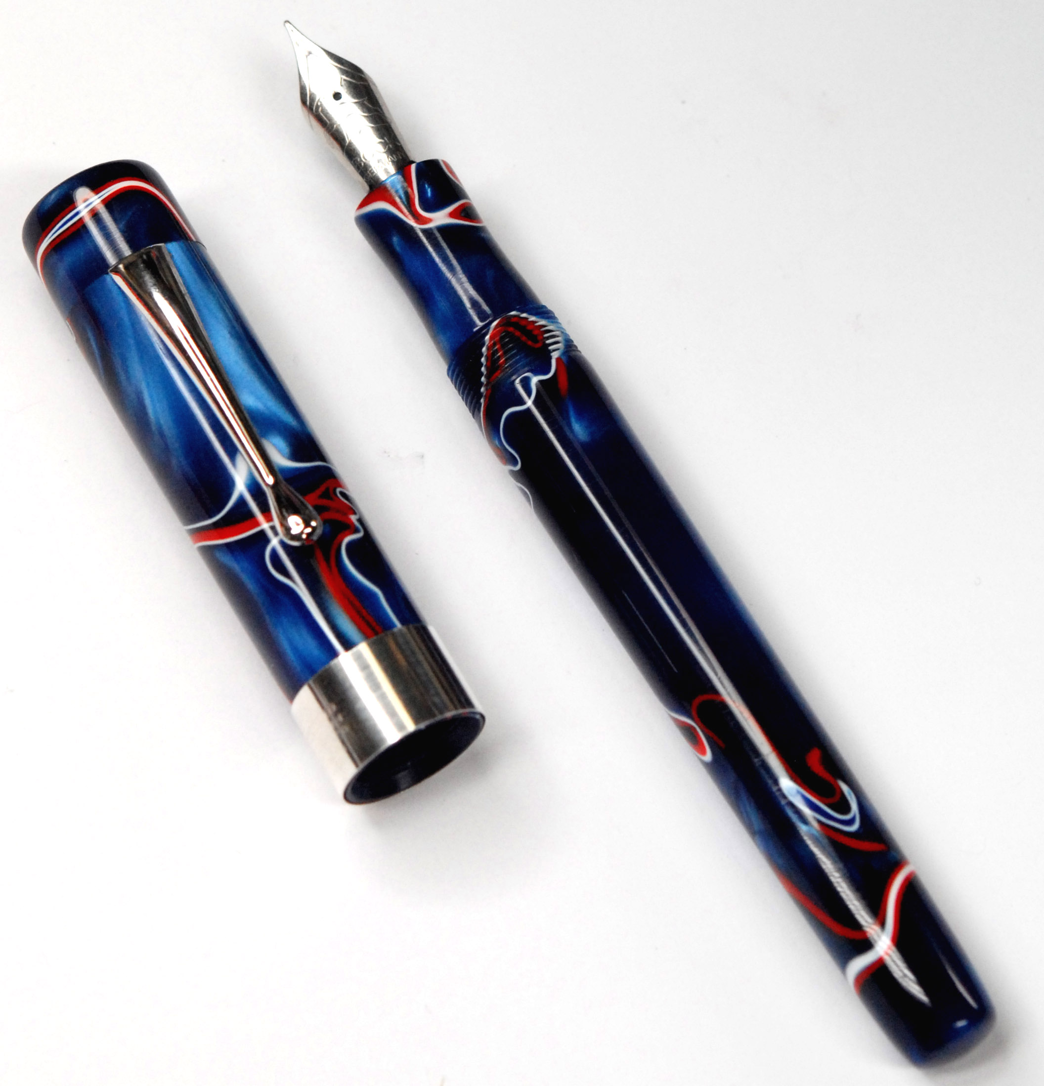 Patriotic Swirl Custom Fountain Pen