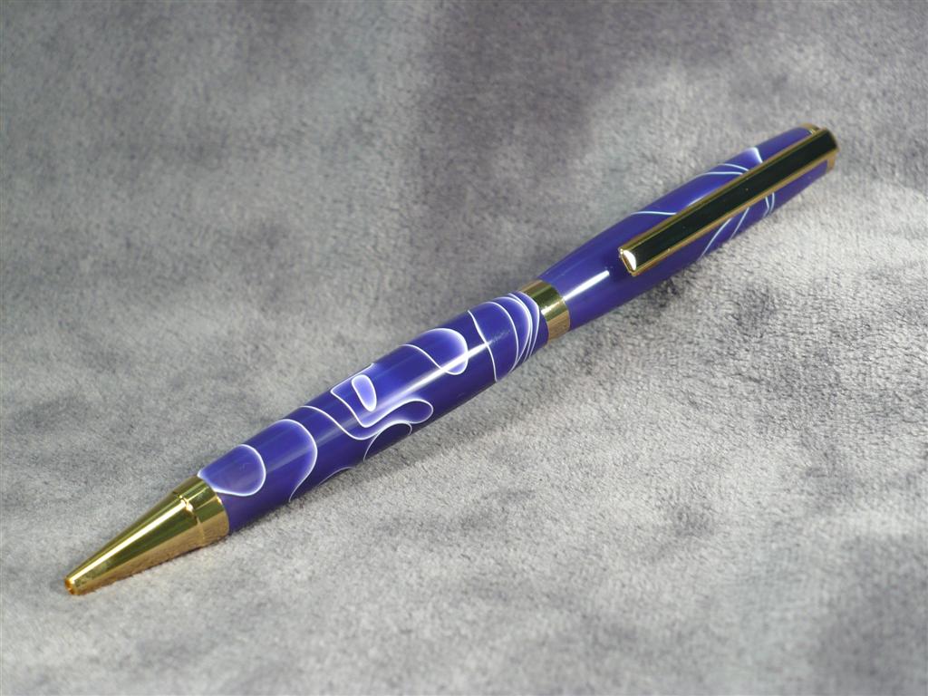 Pen 12 - Acrylic Blue/White Swirl
