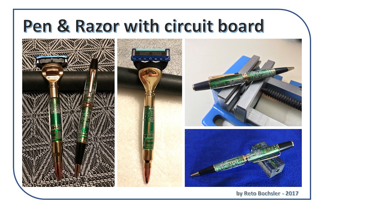 Pen and Razor with circuit board