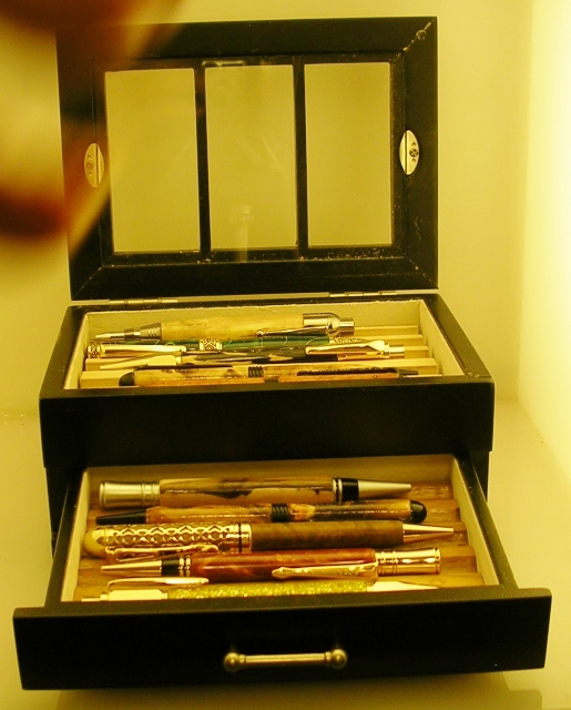 Pen Box top up and drawer open