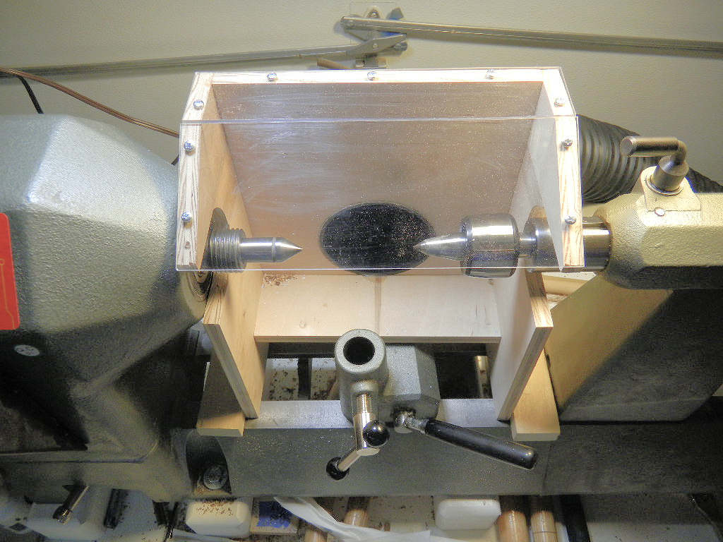 Pen turning hood with dust collection