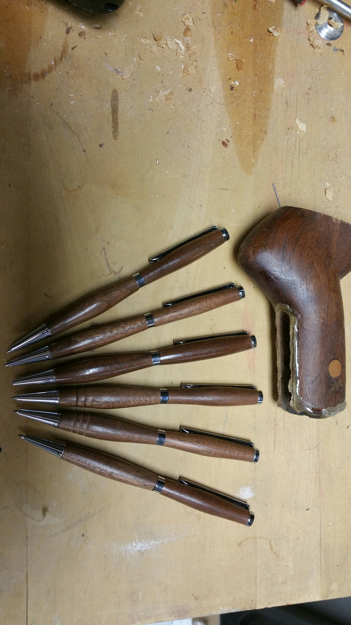 Pens from old broken gun stocks