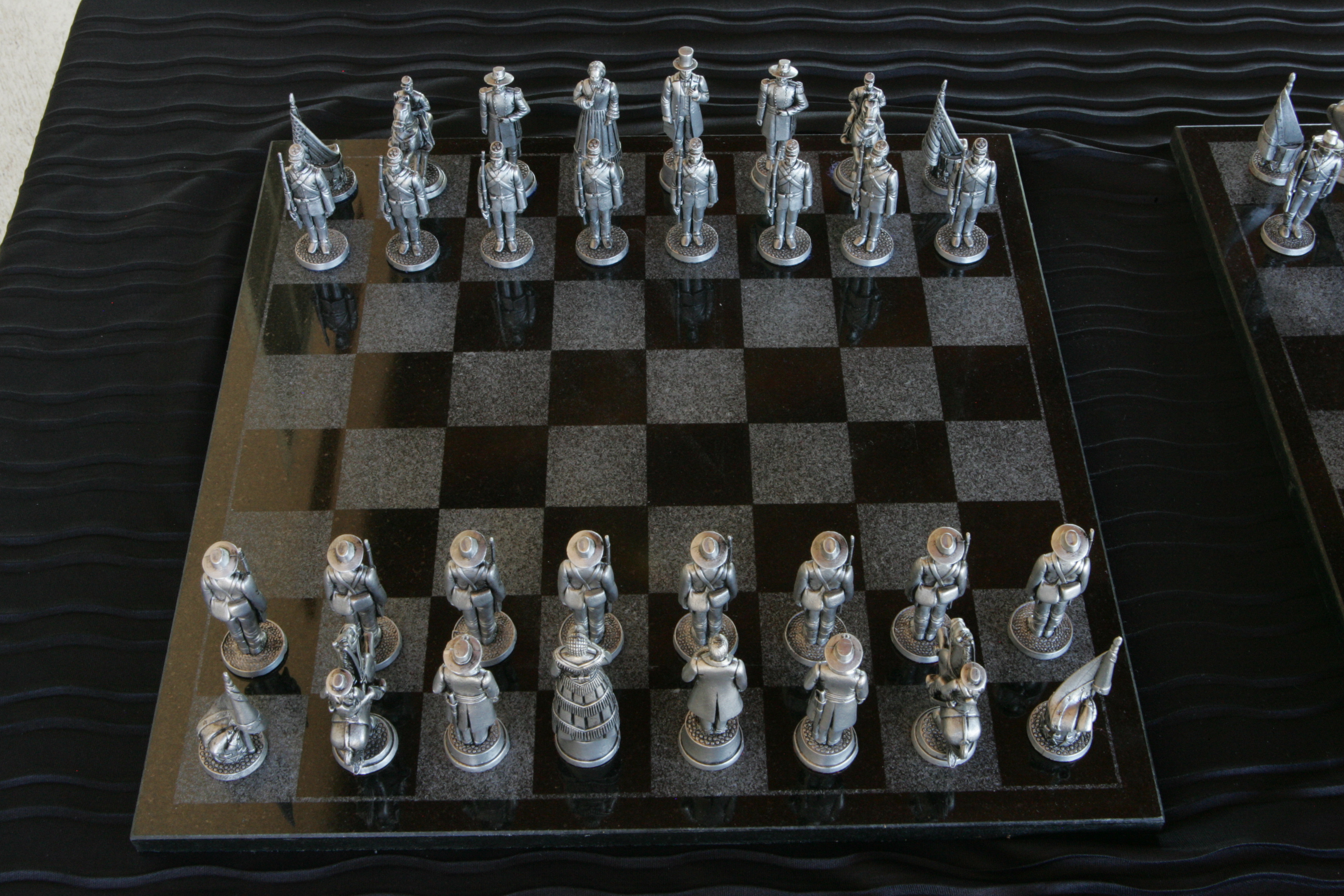 Pewter Civil War Chess Set