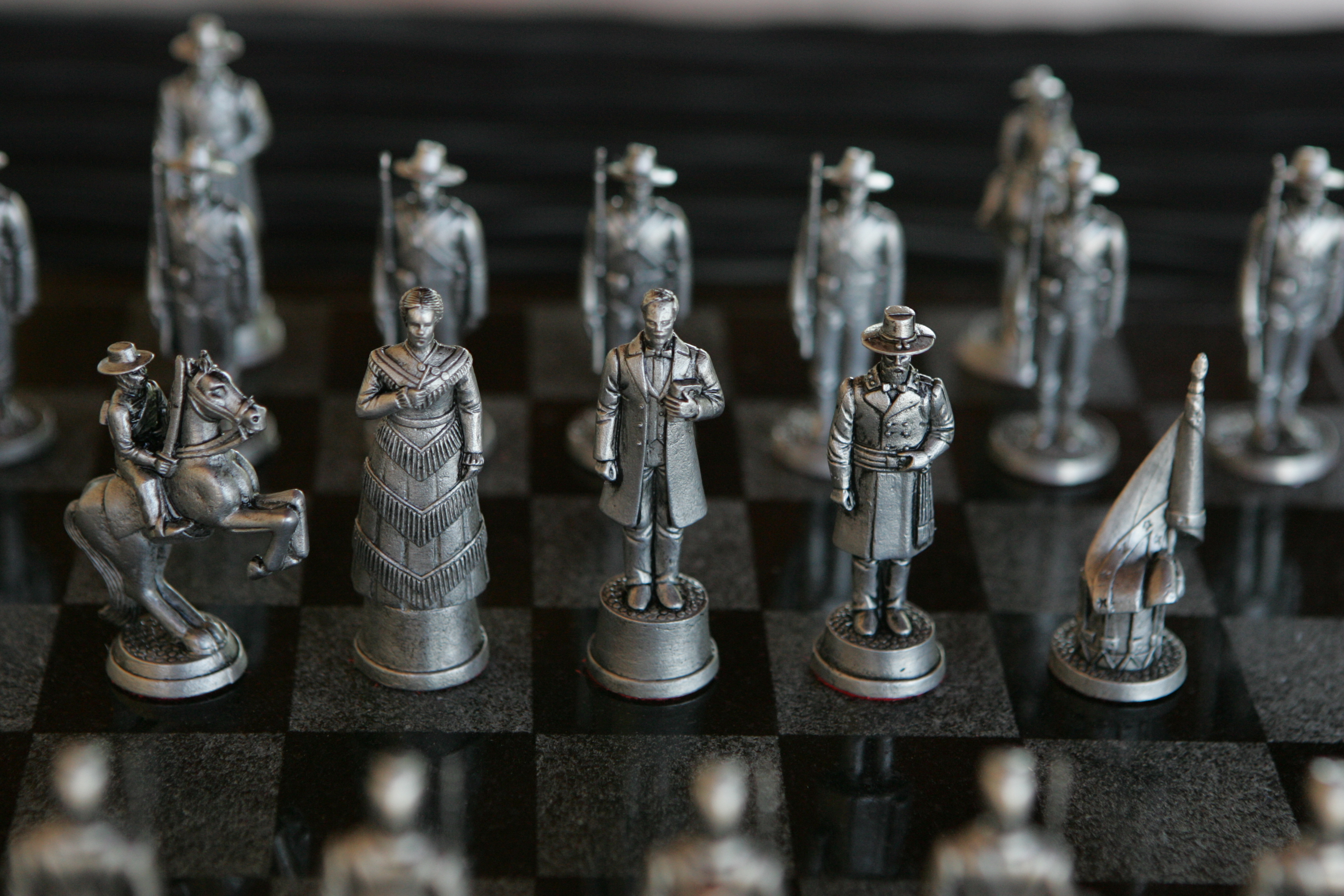 Pewter Civil War Chess Set