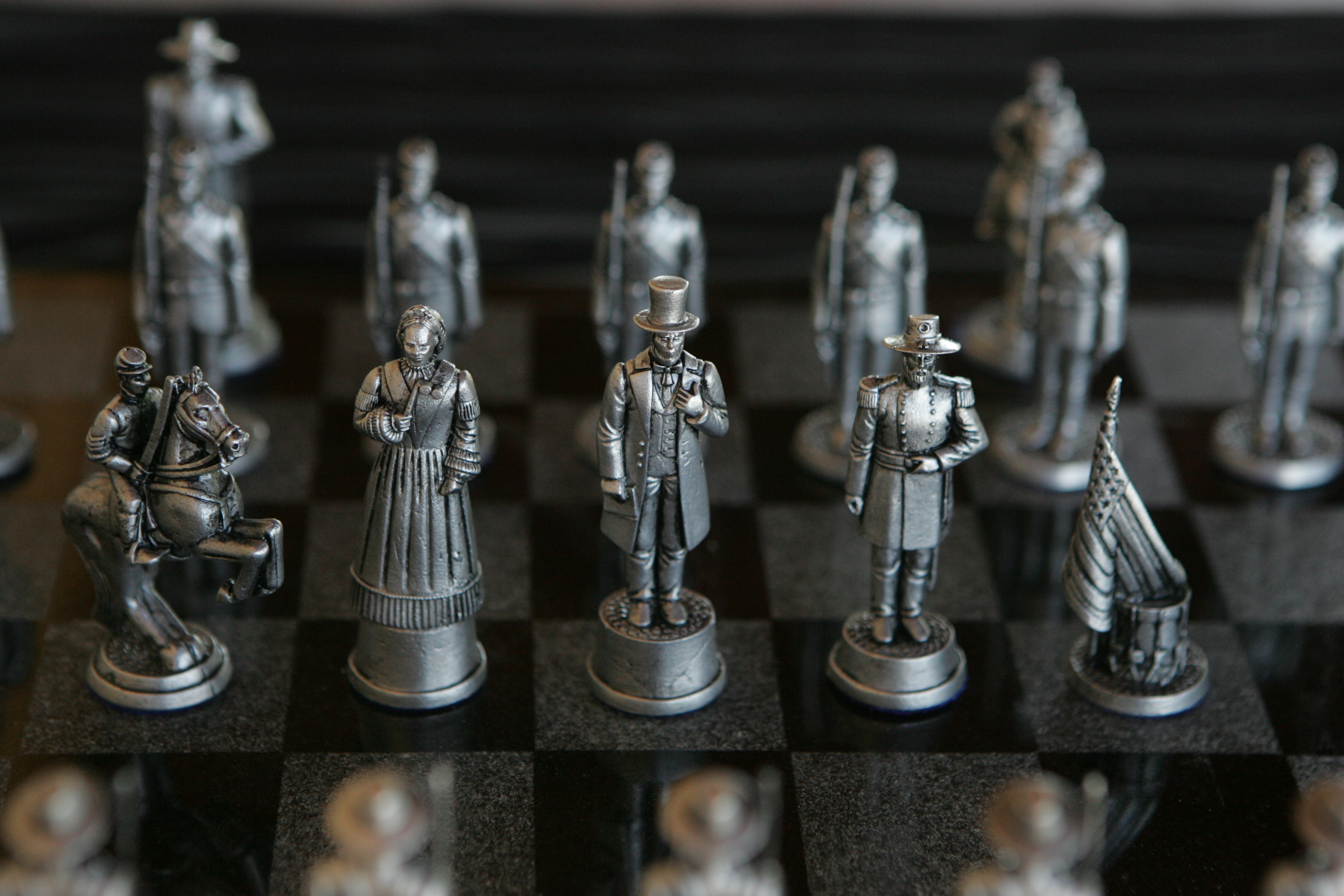 Pewter Civil War Chess Set