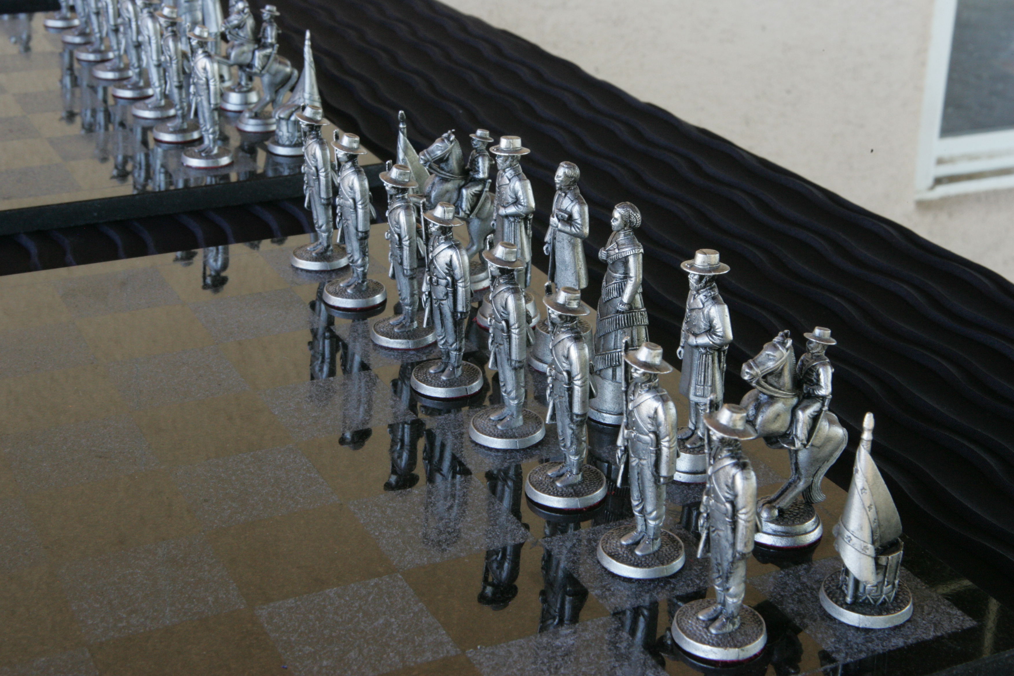 Pewter Civil War Chess Set