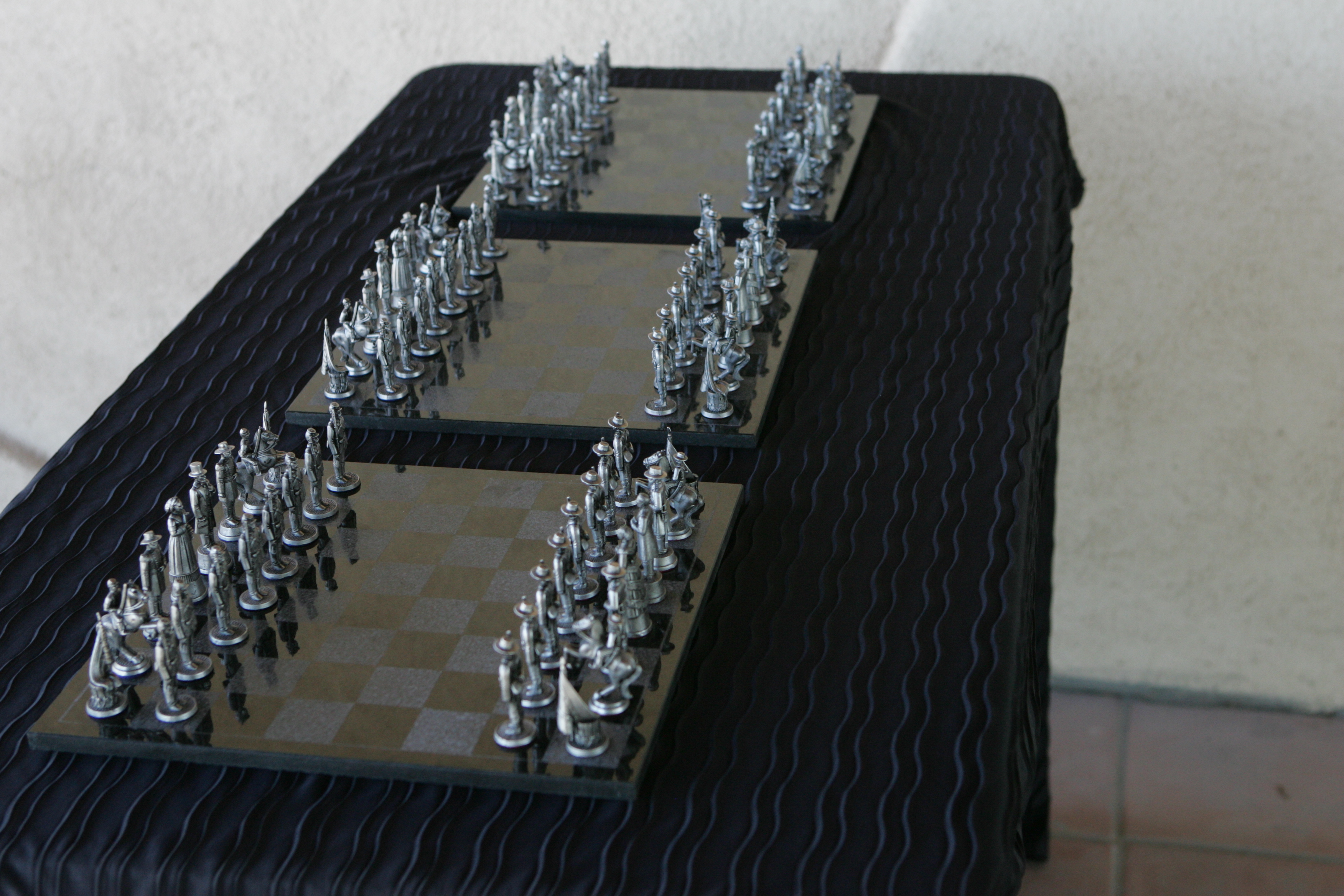 Pewter Civil War Chess Set