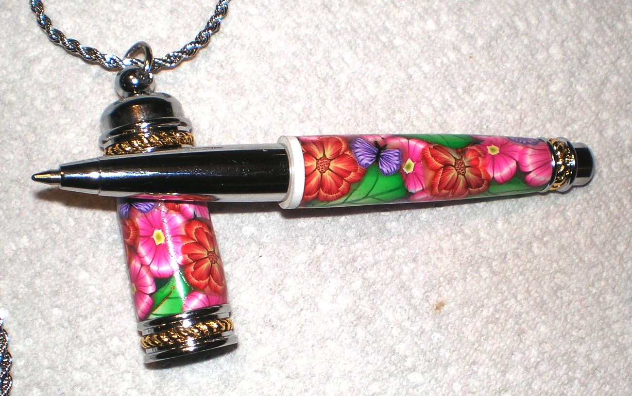 polymer clay magnetic necklace pen