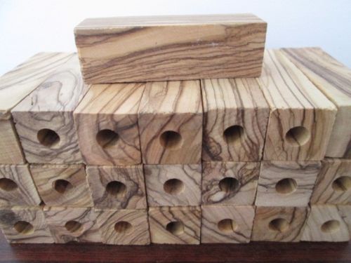 Pre-Drilled 7mm ~ Bethlehem Olive Wood Short Pen Blanks. 2 1/2 X 3/4 X 3/4 inch