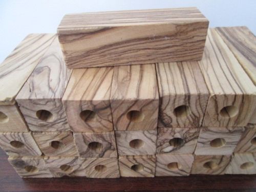 Pre-Drilled 7mm ~ Bethlehem Olive Wood Short Pen Blanks. 2 1/2 X 3/4 X 3/4 inch