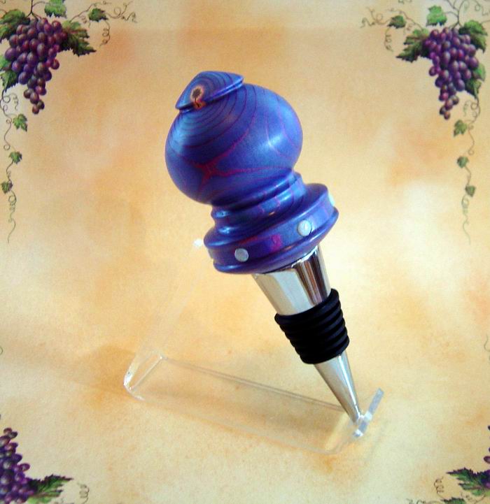Purple dyed bottle stopper