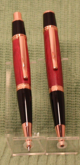 Purpleheart Wallstreet II pen & pencil set